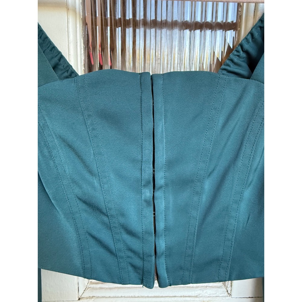 Urban Outfitters Teal Blue Maddie Bustier Corset Hook Eye Crop Top Size Small - Picture 3 of 9